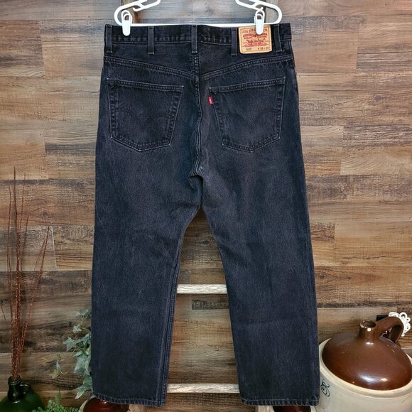 Vintage Levi's Jeans Mens 38x30 Black 505 Regular Fit Y2K Cotton Denim Western - Picture 3 of 12